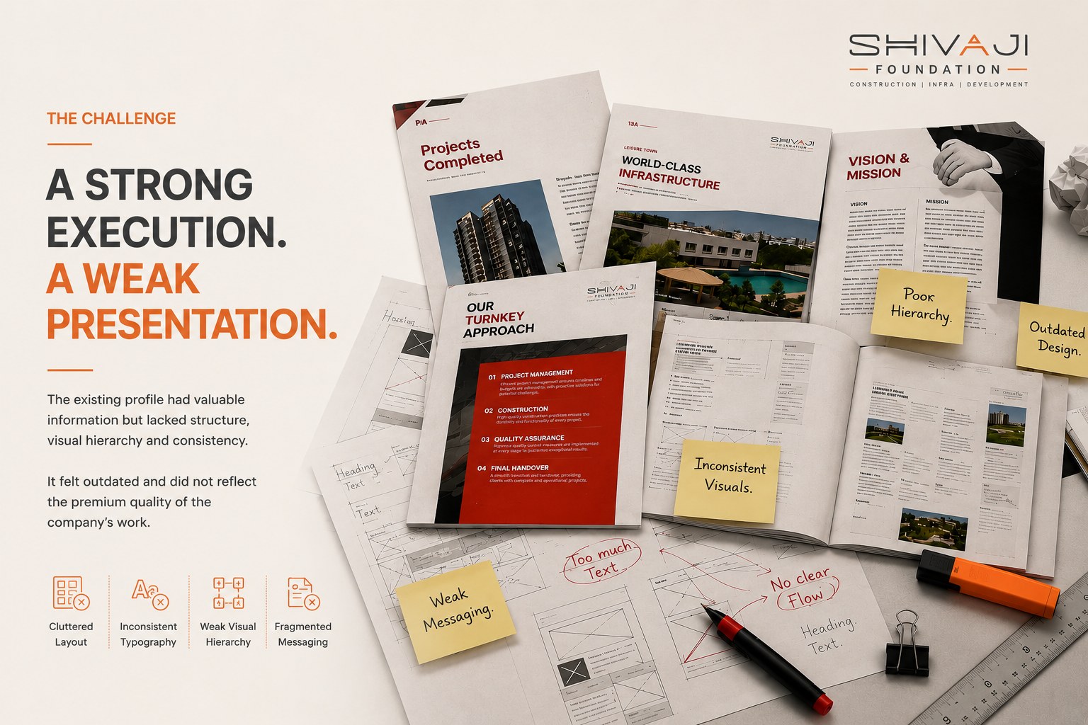 Shivaji Foundation challenge board showing the crowded earlier company profile.